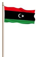 3d Flagge von Libyen auf ein Säule foto