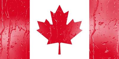 3d Flagge von Kanada auf ein Glas foto