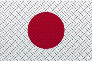 3d Flagge von Japan auf ein Metall foto