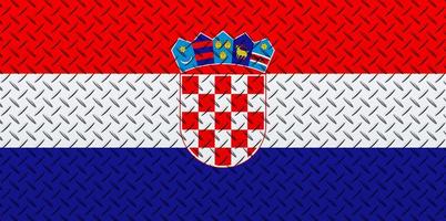 3d Flagge von Kroatien auf ein Metall foto