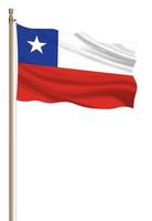 3d Flagge von Chile auf ein Säule foto