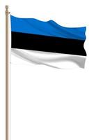 3d Flagge von Estland auf ein Säule foto