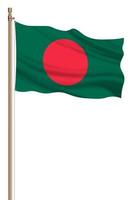 3d Flagge von Bangladesch auf ein Säule foto