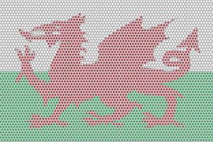 3d Flagge von Wales auf Metall foto