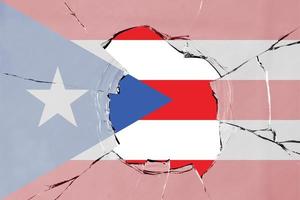 3d Flagge von puerto rico auf Glas foto