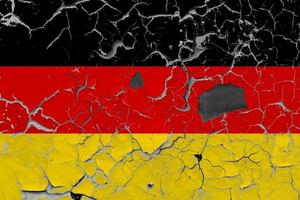 3d Flagge von Deutschland auf Stein Mauer foto