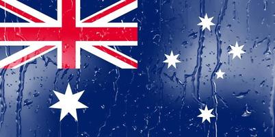 3d Flagge von Australien auf ein Glas foto