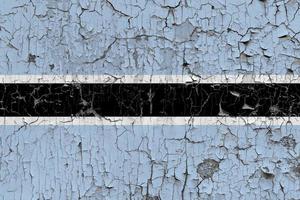 3d Flagge von Botswana auf Stein Mauer foto