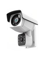 Sicherheit Überwachung Kamera isoliert auf Weiß Hintergrund, erstellt mit generativ ai foto