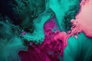 abstrakt Hintergrund Mischen Farbe Türkis und Rosa. neural Netzwerk ai generiert foto