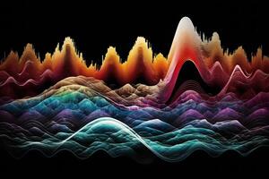 Equalizer Schallwelle Regenbogen Hintergrund. neural Netzwerk ai generiert foto