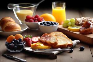 gesund Frühstück Lebensmittel. ai generiert foto