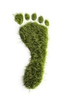 ökologisch Fußabdruck Symbol mit Grün Gras Fuß drucken. generativ ai. foto