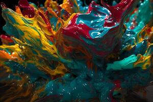 abstrakt Flüssigkeit Gemälde Digital Kunst Hintergrund. generativ ai foto
