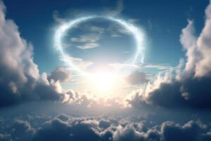 paradiesisch Himmel Wolke Illustration Hintergrund mit generativ ai foto