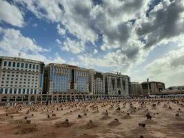 Medina, Saudi Arabien, April 2023 - - Innere Aussicht von jannat al-baqi historisch Friedhof von Medina. diese Friedhof ist gelegen in der Nähe von Masjid al-Nabawi im Medina. foto