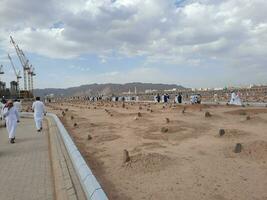 Medina, Saudi Arabien, April 2023 - - Innere Aussicht von jannat al-baqi historisch Friedhof von Medina. diese Friedhof ist gelegen in der Nähe von Masjid al-Nabawi im Medina. foto