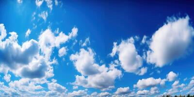 Blau Himmel mit Wolke Hintergrund, wolkig Himmel zum Sommer- Zeit. generativ ai foto