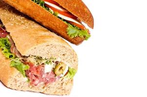 Sandwiches auf Weiß Hintergrund foto