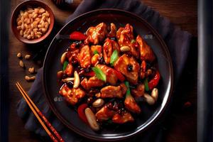 Chinesisch Kung pao Hähnchen Essen foto