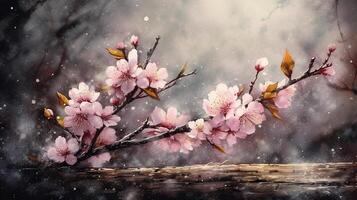 Aquarell Kirsche Blüten, Sakura, japanisch, generiert ai Bild foto