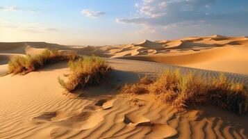 Western Gold Sand Wüste Sahara, ai generiert Bild foto
