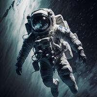 Astronaut im äußere Raum. Wissenschaft Fiktion. Elemente von diese Bild möbliert durch NASA. ai generativ foto