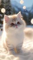 ein süß kurzbeinig Weiß kurzhaarige Kätzchen, erzeugen ai foto