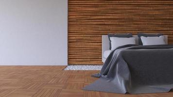 3D-Bett und Bambuswand