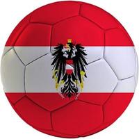 Fußball Ball mit österreichisch Flagge foto