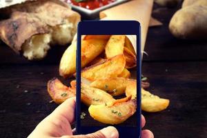 gebacken Kartoffeln schießen foto