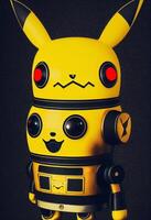 schließen oben von ein Spielzeug von ein pikachu Roboter. generativ ai. foto