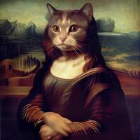 schließen oben von ein Gemälde von ein Katze. generativ ai. foto