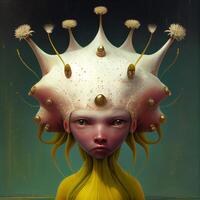 Gemälde von ein Frau mit ein Krone auf ihr Kopf. generativ ai. foto