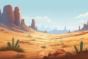 Wüste Landschaft mit Kaktus. generieren ai foto