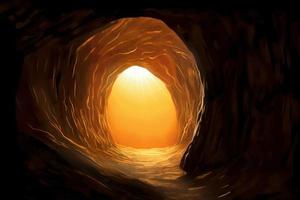 Höhle Tür Sonne. generieren ai foto