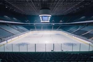 Eis Eishockey Stadion. generieren ai foto