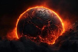 Lava Planet Feuer heiß. generieren ai foto