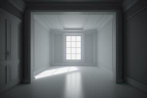 modern Weiß leeren Zimmer ohne Möbel mit natürlich Licht von Fenster. ai generativ foto