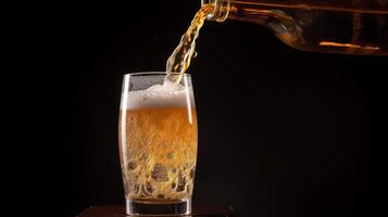ein Glas von Bier mit Spritzer. generativ ai foto