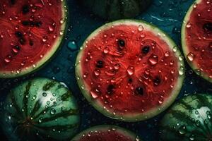 Scheiben von Wassermelonen. neural Netzwerk ai generiert foto