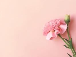 ai generiert Rosa Nelke Blumen. Mutter Tag, Valentinstag Tag Hintergrund Konzept. generativ ai. foto