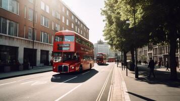 London Straße Hintergrund. Illustration ai generativ foto