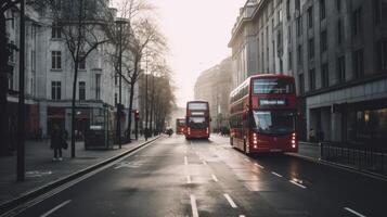 London Straße Hintergrund. Illustration ai generativ foto