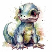 Aquarell Stil Baby Drachen . ai generiert foto