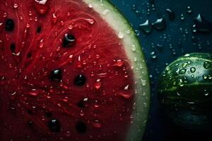 Scheiben von Wassermelonen. neural Netzwerk ai generiert foto