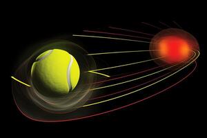 Illustration abbilden Tennis Ball Bewegung. ai generiert foto