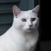 ein wenig bezaubernd Weiß Katze generativ ai foto