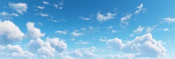 Blau Himmel mit Wolke Hintergrund, schön Himmel zum Sommer- Zeit. generativ ai foto