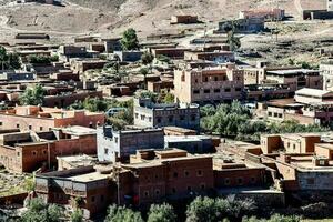 Aussicht von alt ben haddou Stadt, Dorf im zentral Marokko Afrika foto